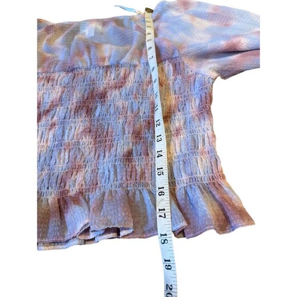 Future Collective Women's Watercolor Geometric Smocked Blouse Size Large - Picture 8 of 10